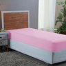 Lençol de Solteiro Avulso com Elástico Premium Micro Percal 400 Fios Liso Rosa - 1