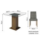 Ver imagem 3 de Conjunto Sala de Jantar Mesa Tampo de Vidro 4 Cadeiras Rustic/silver Noemi Madesa