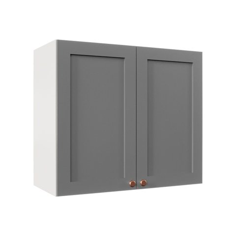 Armário Aéreo 2 Portas 80cm Arizona CabeCasa MadeiraOriginals Branco/Cinza
