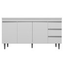 Ver imagem 1 de Balcão de Pia Cozinha 3 Portas Andréia 150 cm Branco 1818 Sem Tampo AJL Móveis