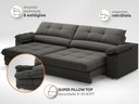 Ver imagem 3 de Sofá com Carregador Usb Retrátil Reclinável Montreal 2,10m Velosuede Cinza - Netsofas