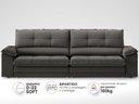 Ver imagem 2 de Sofá com Carregador Usb Retrátil Reclinável Montreal 2,10m Velosuede Cinza - Netsofas