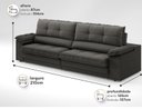 Ver imagem 6 de Sofá com Carregador Usb Retrátil Reclinável Montreal 2,10m Velosuede Cinza - Netsofas