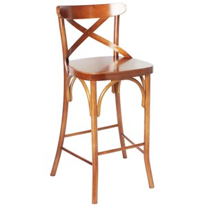 Banqueta Alta Lily - Elegância em Madeira Maciça com Acabamento Premium e Máxima Durabilidade