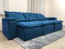 Ver imagem 2 de Sofá Retrátil Reclinável 2,70 M Azul 206 Athenas