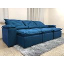 Ver imagem 2 de Sofá Retrátil Reclinável 2,70 M Azul 206 Athenas