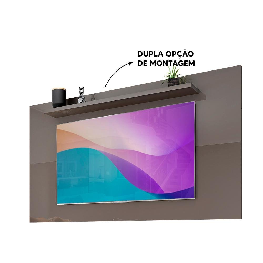 Painel TV Sala 60 Polegadas Cinza Perola Esmeralda Casa D - 3