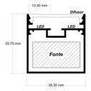 Ver imagem 4 de Luminária Pendente Perfil 35mm Luz Indireta 1,5 Metros 70w - Preto - 3000k