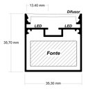 Ver imagem 4 de Luminária Pendente Perfil 35mm Luz Indireta 1,5 Metros 70w - Preto - 3000k