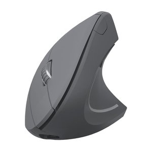Mouse sem Fio Recarregavel 2.4 Ghz Vertical Ergonomico Ortopedico Power Fit 1600 Dpi Cinza Usb -