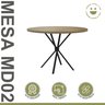 Mesa Redonda 4 Lugares 80cm Tampo Madeira Md02  - 3