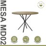Mesa Redonda 4 Lugares 80cm Tampo Madeira Md02  - 3