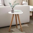 Ver imagem 1 de Mesa de Canto Redonda Pe Palito Lateral Sofa Pequena Retrô