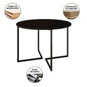 Ver imagem 5 de Mesa Jantar Industrial Preta 110cm Redonda Base V Ferro Preto com 4 Poltronas Pretas Madeira Preto
