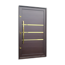 Ver imagem 1 de Porta Pivot.Alumínio Lamb.Evolution c/Pux.e.Elite Marrom Gold 216x150 Brimak