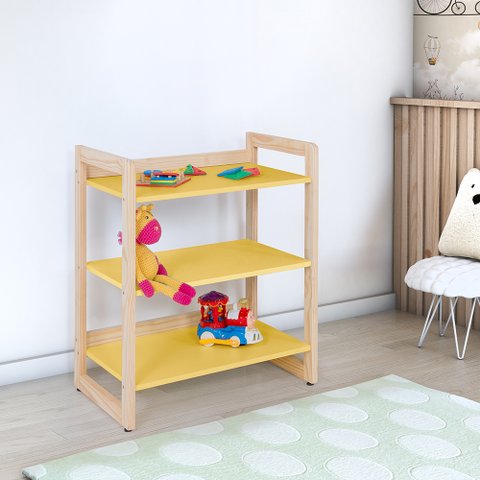 Estante Infantil Multiuso Colorê Amarelo Baixa 64x75