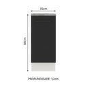 Ver imagem 3 de Balcão Armário de Cozinha 35 cm 1 Porta Branco/Preto Agata Madesa