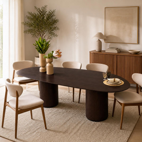 Mesa Jantar Orgânica Aylin 200x120cm Tabaco - Duo Cone