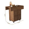 Mesa Buffet Retrátil Basoto Annie com 4 Bancos Embutidos 100% Mdf - Castanho - 3