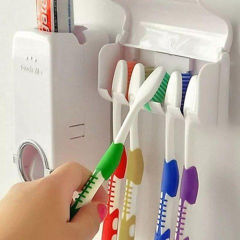 Dispenser Aplicador Creme Dental Pasta Dente Suporte Escovas