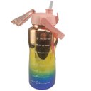 Ver imagem 3 de Garrafa Motivacional Metalica Kit 3 Uni Squeeze Com Medidor Agua Cha Suco Academia Treino Estudos Ca