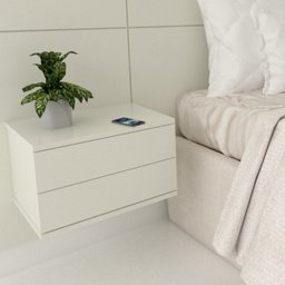 Kit 2 Mesas de Cabeceira 2 Gavetas 40 Cm Mdf Branco - 4