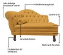 Ver imagem 4 de Recamier Divã Larissa 1,20cm Direito Sala Veludo:mostarda/liso