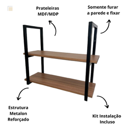 Prateleira Industrial Suspensa Organizador Cozinha Metalon - 3