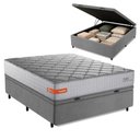 Ver imagem 1 de Cama Box Baú Casal Espuma Softgel Power 138x188x63cm Cinza