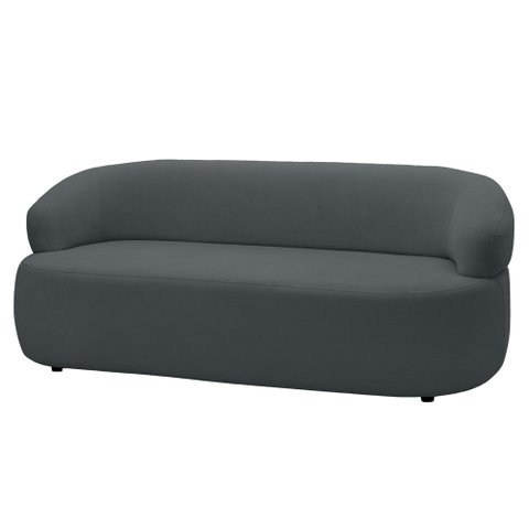 Sofá 3 Lugares Living Orgânico Sala de Estar 170cm Conka F05 Veludo Grafite - Mpozenato
