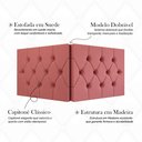 Ver imagem 3 de Cabeceira Elisa Queen Estofada Suede Capitonê Design Elegante Conforto para Quarto - Rosa