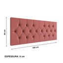Ver imagem 4 de Cabeceira Elisa Queen Estofada Suede Capitonê Design Elegante Conforto para Quarto - Rosa