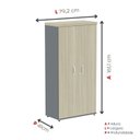 Ver imagem 4 de Armario Alto 02 Portas Pivotante 79,2cm x 161,1 Cinza/Castanheira/Grafito