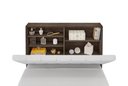 Ver imagem 3 de Cabeceira box Solteiro 0,88 Isis Chocolate com Capitonê Branco - Framar Móveis