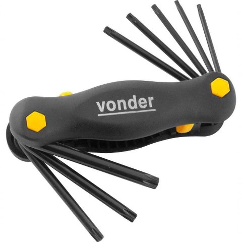 Jogo Chave Torx T9-t40 Canivete Plástico Cromo Vanádio com 8