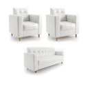 Ver imagem 6 de Sofá 3 Lugares com Kit 2 Poltronas Arezzo Sintetico PU D03 - D'Rossi