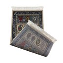 Ver imagem 4 de Tapete Persa Iraniano Bege com Azul Ideal para Quarto e Hall de Entrada 0,50x1,00cm
