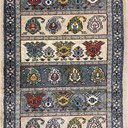 Ver imagem 5 de Tapete Persa Iraniano Bege com Azul Ideal para Quarto e Hall de Entrada 0,50x1,00cm