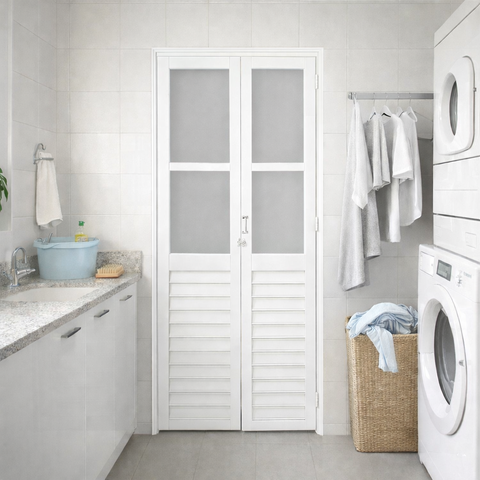 Porta Camarão com Vidro 210x100 Alumínio Branco Lado Esquerdolinha Prime