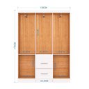 Ver imagem 3 de Cômoda 868 4 Gavetas e 1 Porta com Guarda Roupa Casal Milão 6 Portas Branco Brilho - Poquema