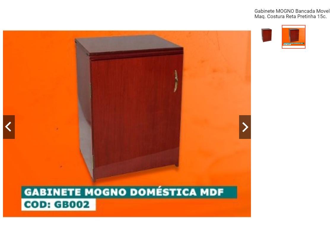Gabinete Mogno Bancada Movel Maq. Costura Reta Pretinha 15c. - 2