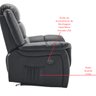 Poltrona do Papai Reclinável Elétrica Massageadora Ocean Corino Premium Preto - 5