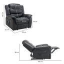 Ver imagem 4 de Poltrona do Papai Reclinável Elétrica Massageadora Ocean Corino Premium Preto