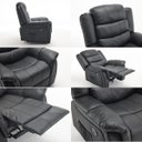 Ver imagem 7 de Poltrona do Papai Reclinável Elétrica Massageadora Ocean Corino Premium Preto