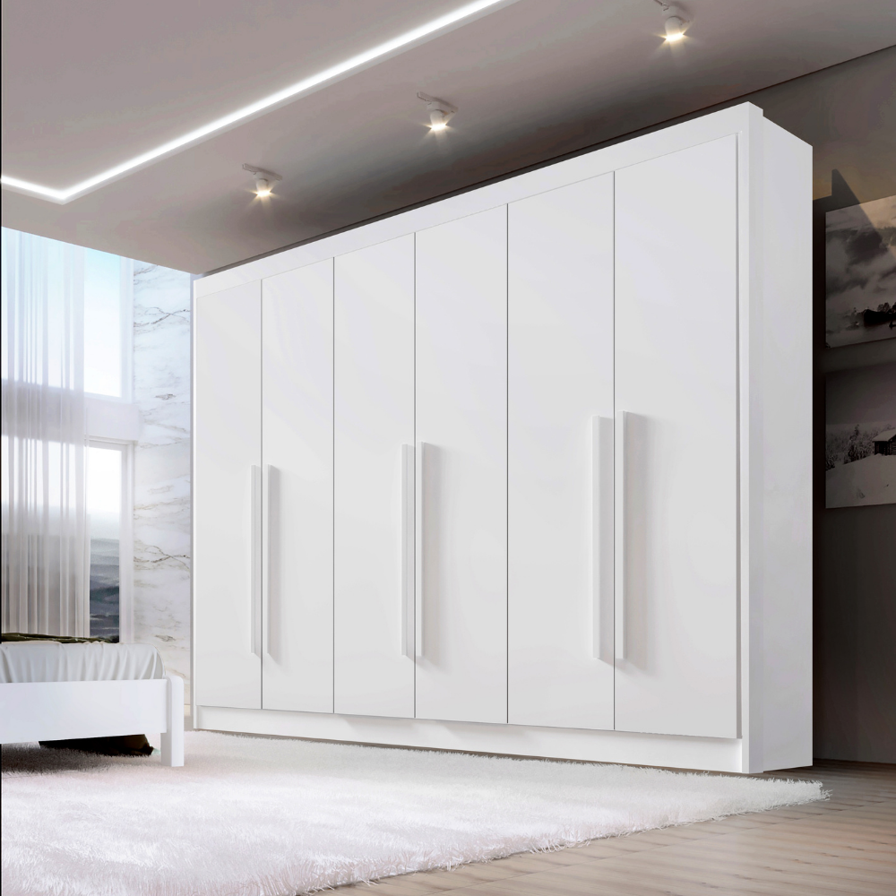 Guarda Roupa Casal 6 Portas 6 Gavetas e 1 Gaveta com Chave