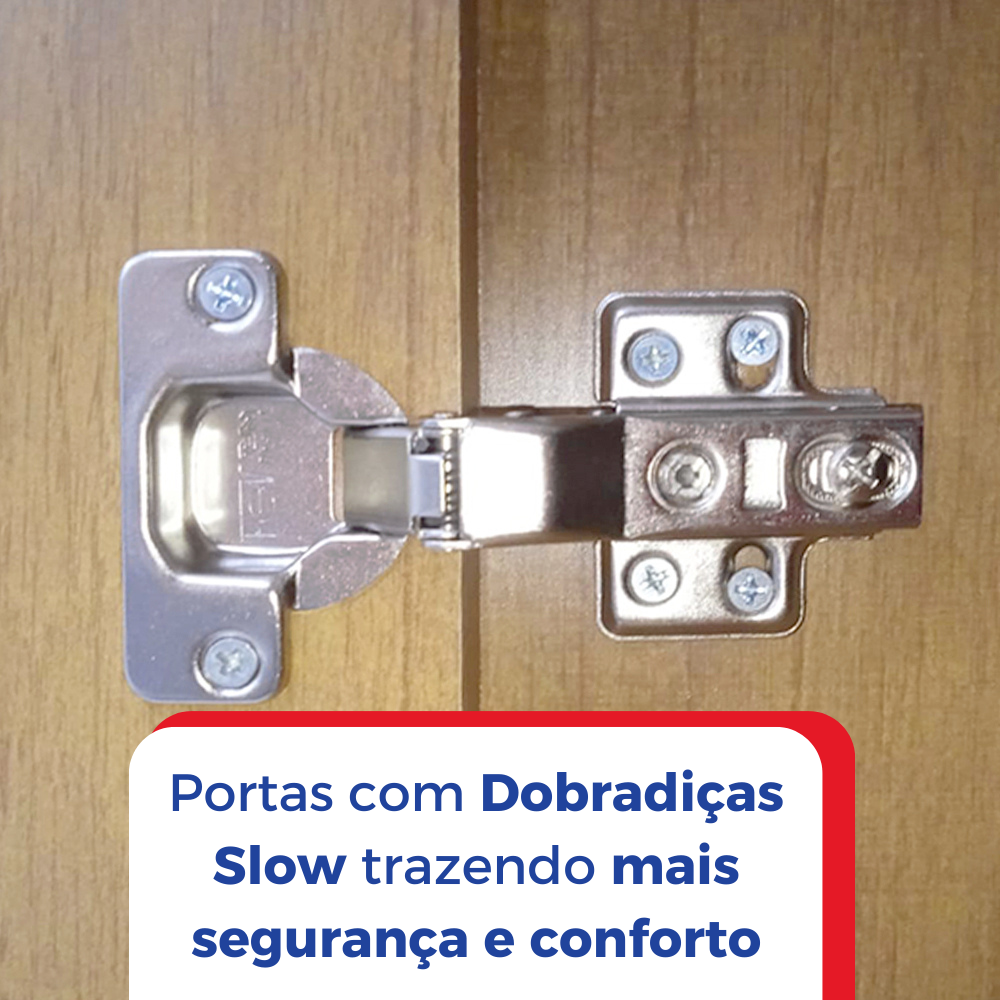 Guarda Roupa Casal MDF 6 Portas 6 Gavetas 1 Gaveta com Chave Dobradiça Slow Zeus Plus - 8