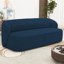 Ver imagem 1 de Sofá Heidy Orgânico 2 Lugares Fixo 170cm Azul Veludo para Sala de Estar Lyam Decor