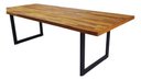 Ver imagem 2 de Mesa de Jantar Industrial Tampo Madeira Maciça 250x100x78cm Cor Natural