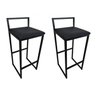 Banqueta Industrial Cozinha Bistrô Bar Gourmet Kit 2 Preta - 2