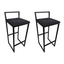 Ver imagem 2 de Banqueta Industrial Cozinha Bistrô Bar Gourmet Kit 2 Preta